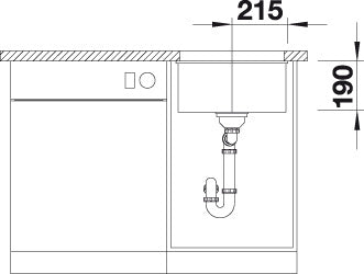 BLANCO SUBLINE 400-U Spoelbak Graniet zwart 525990