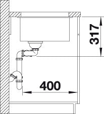 BLANCO SUBLINE 430/270-U Spoelbak Graniet antraciet 523151