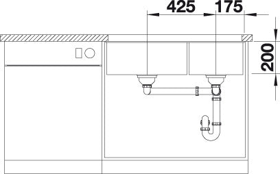 BLANCO SUBLINE 480/320-U Spoelbak Graniet wit 523588