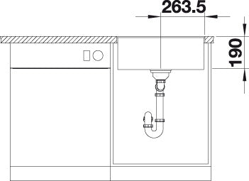 BLANCO SUBLINE 500-F Spoelbak Graniet zwart 525994