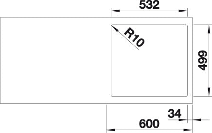 BLANCO SUBLINE 500-IF/A SteelFrame Spoelbak Graniet antraciet 524113