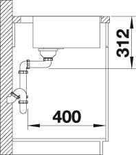 BLANCO SUBLINE 500-IF/A SteelFrame Spoelbak Graniet antraciet 524113