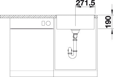 BLANCO SUBLINE 500-IF/A SteelFrame Spoelbak Graniet zwart 525999