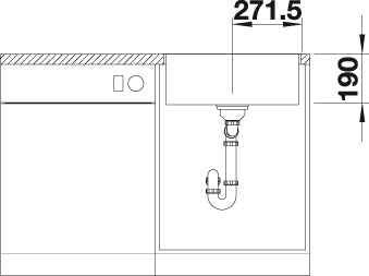 BLANCO SUBLINE 500-IF SteelFrame Spoelbak Graniet wit 524109