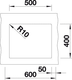 BLANCO SUBLINE 500-U Spoelbak Graniet zwart 525995