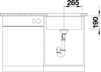 BLANCO SUBLINE 500-U Spoelbak Graniet zwart 525995