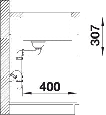 BLANCO SUBLINE 500-U Spoelbak Graniet rock grey 523433