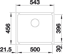 BLANCO SUBLINE 500-U Spoelbak Keramiek kristalwit glanzend 523733