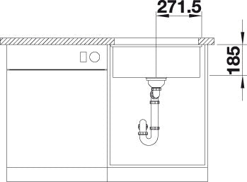 BLANCO SUBLINE 500-U Spoelbak Keramiek kristalwit glanzend 523733