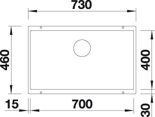 BLANCO SUBLINE 700-U Spoelbak Graniet zwart 526001