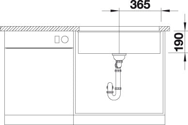 BLANCO SUBLINE 700-U Spoelbak Graniet wit 523446