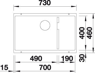 BLANCO SUBLINE 700-U Level Spoelbak Graniet zwart 526004