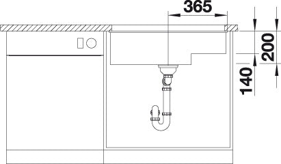 BLANCO SUBLINE 700-U Level Spoelbak Graniet antraciet 523538