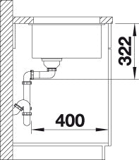 BLANCO SUBLINE 700-U Level Spoelbak Graniet rock grey 523539