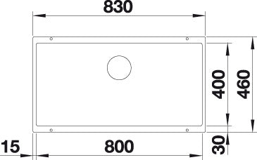 BLANCO SUBLINE 800-U Spoelbak Graniet zwart 526005