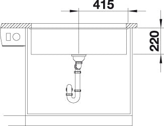 BLANCO SUBLINE 800-U Spoelbak Graniet zwart 526005