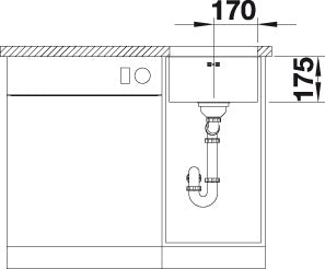 BLANCO SUPRA 340-U Spoelbak RVS 518199