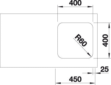 BLANCO SUPRA 400-U Spoelbak RVS 518201