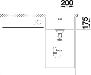 BLANCO SUPRA 400-U Spoelbak RVS 518201