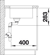 BLANCO SUPRA 400-U Spoelbak RVS 518201