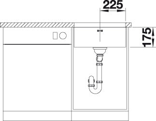 BLANCO SUPRA 450-U Spoelbak RVS 518204