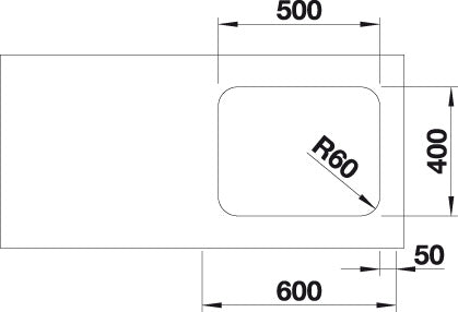 BLANCO SUPRA 500-U Spoelbak RVS 518206