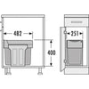 Hailo Tandem Voluittrek - 30 liter Hailo Grijs/Zilver Voor draaideurkasten