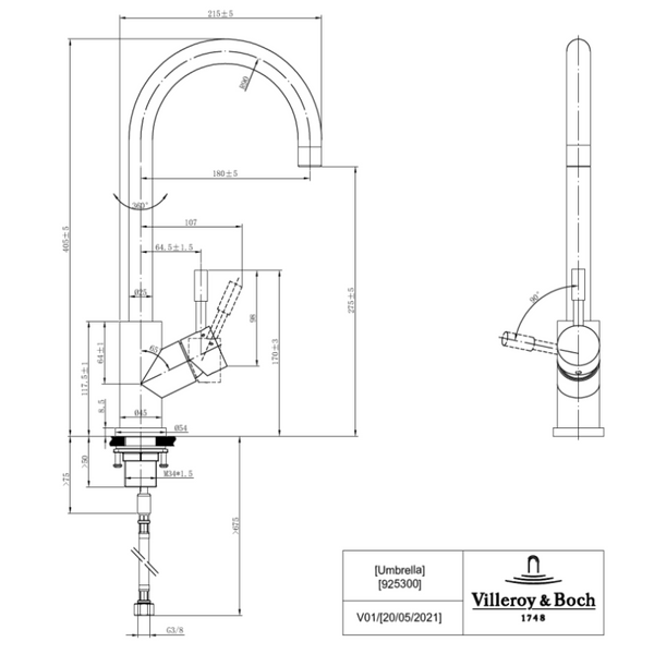 Villeroy & Boch Umbrella RVS Keukenkraan RVS