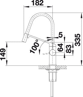 BLANCO VIU-S keukenkraan messing chroom 524813