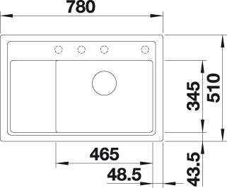 BLANCO ZENAR XL 6 S Compact spoelbak Graniet zwart 526052