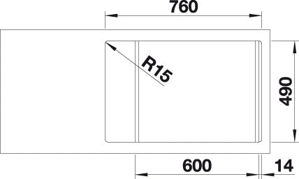 BLANCO ZENAR XL 6 S Compact spoelbak Graniet zwart 526052