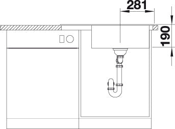 BLANCO ZENAR XL 6 S Compact spoelbak Graniet zwart 526052