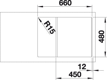 BLANCO ZIA 45 S Compact spoelbak Graniet wit 524725