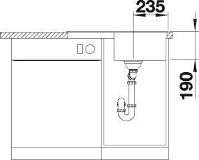 BLANCO ZIA 45 S Compact spoelbak Graniet antraciet 524721