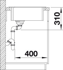 BLANCO ZIA 9 E spoelbak Graniet zwart 526030