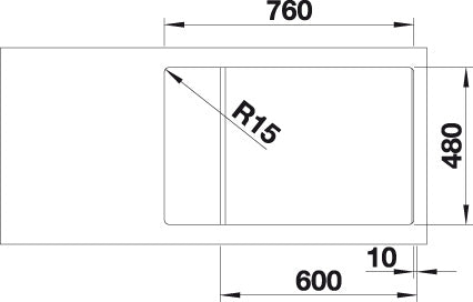 BLANCO ZIA XL 6 S Compact spoelbak Graniet zwart 526019